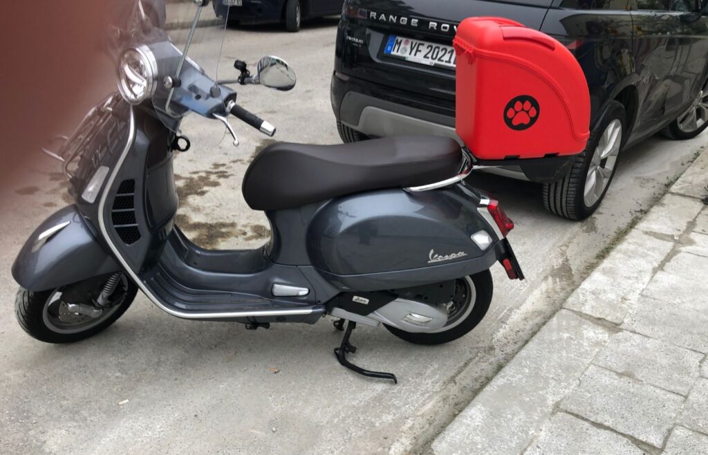 Die Kontrolle des Roller bevor es losgeht
